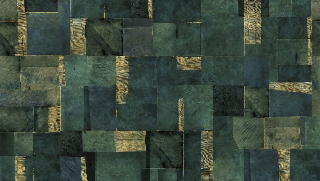 Green Abstract Wall Mural in your room — zoomed