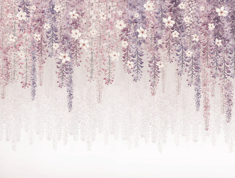 Wisteria Watercolor Wallpaper Mural