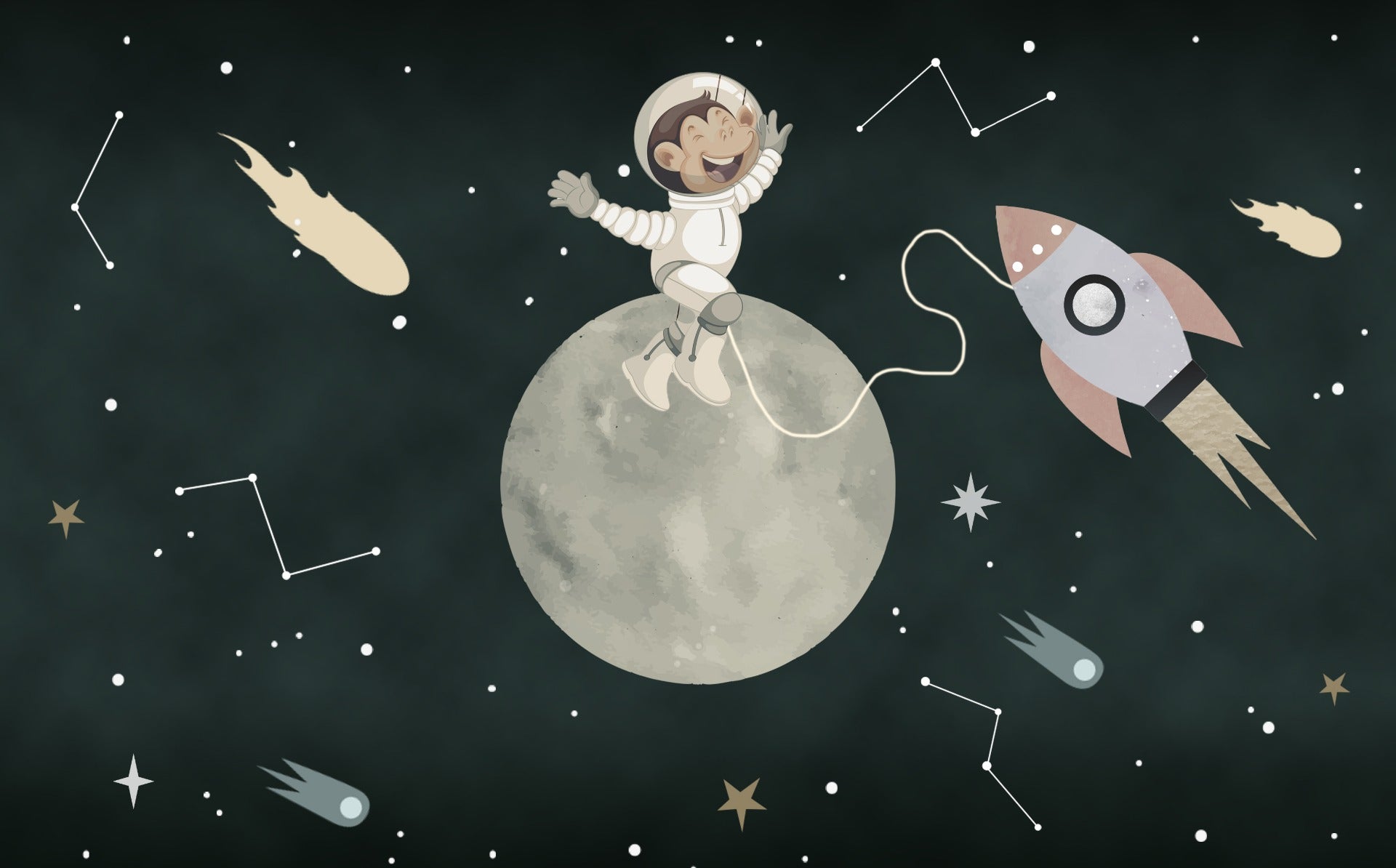 Space Pup Odyssey Wall Mural