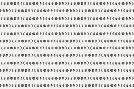 Lunar Phases Pattern Wallpaper