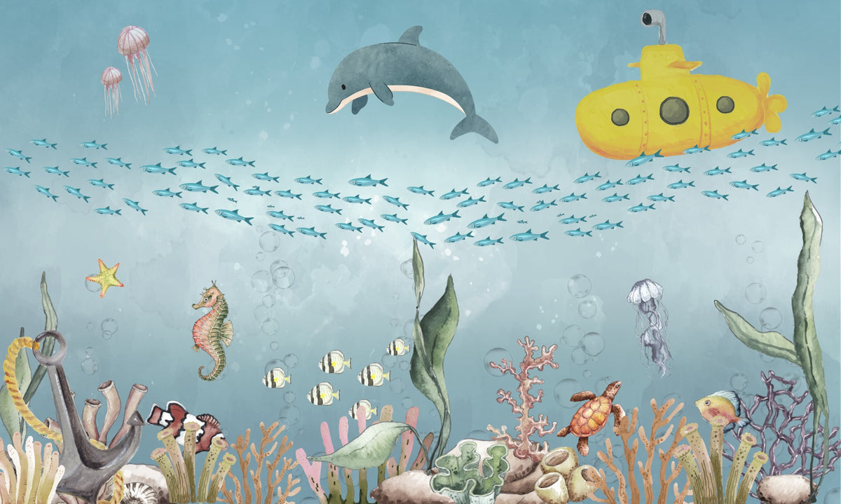 Underwater Adventure Wall Mural in your room — zoomed