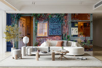 The wallpaper for walls being admired in a home.

