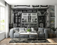 The mural has a soft, graceful feel.


