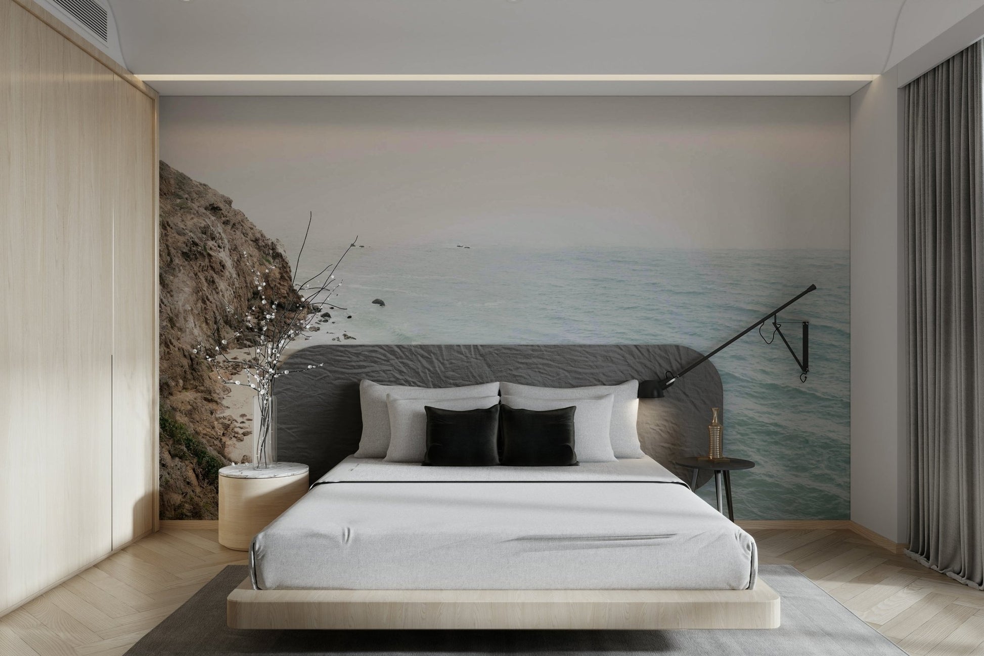 Beautiful ocean mural of the California shoreline

