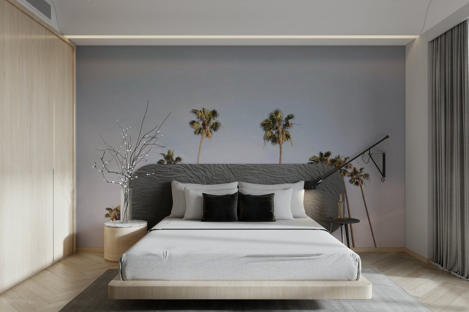 California Dreaming mural evoking tranquil beach scenes.

