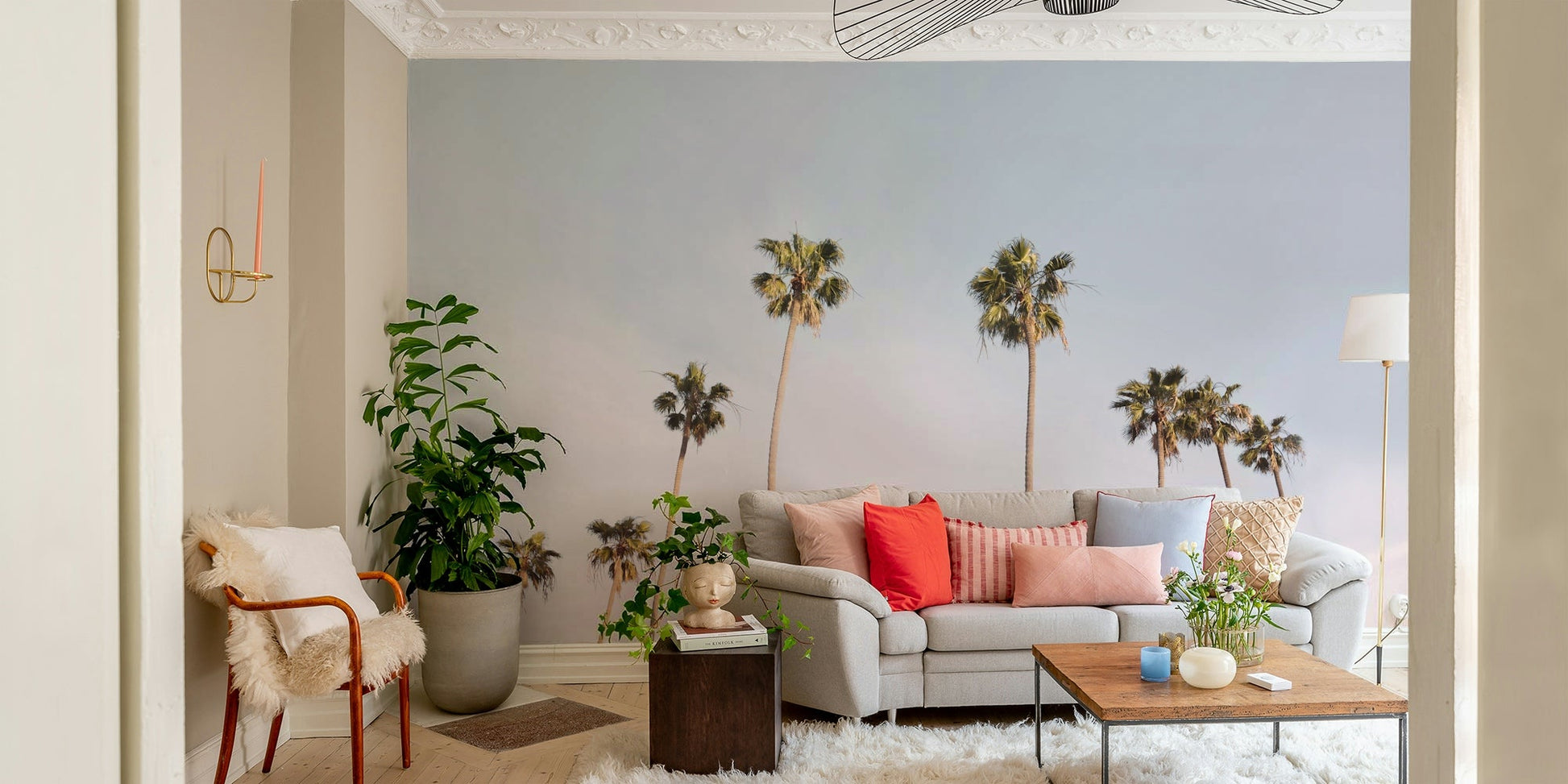 Stunning California Dreaming mural with vibrant coastal views.

