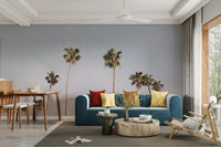 California Dreaming wall mural with palm trees and sunset.


