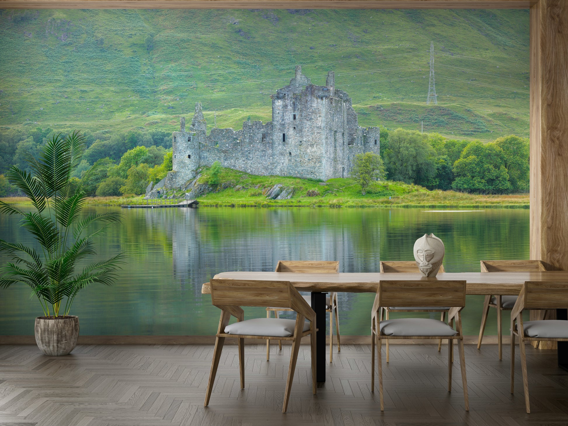 A close-up of the delicate buildings and reflections.

