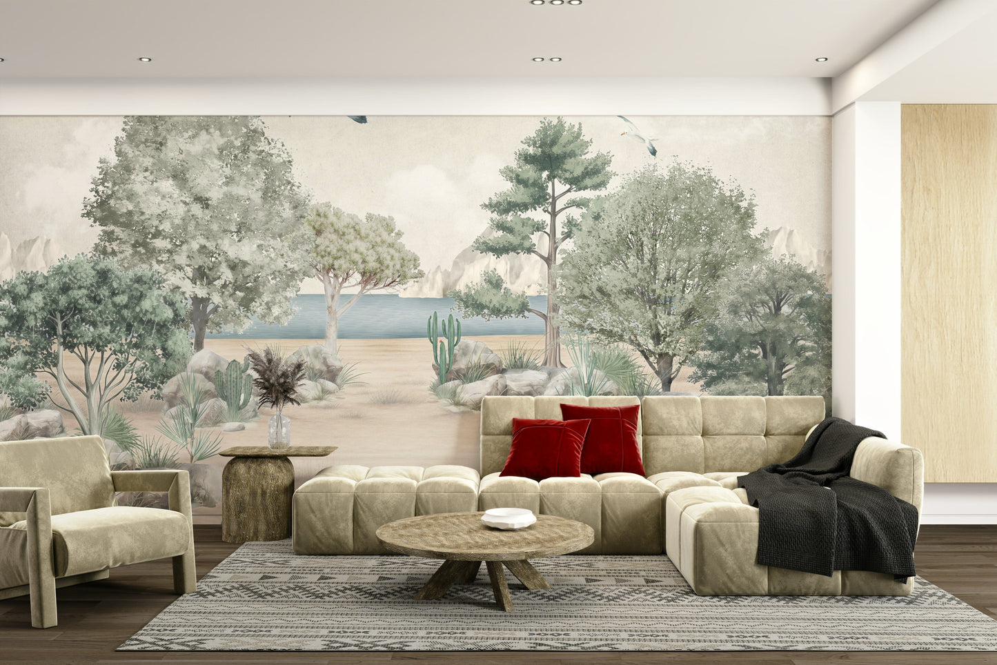 The design feels peaceful and organic.

