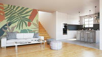 A beautiful leafy botanical wallpaper mural for a modern home.

