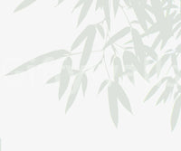 A modern botanical wallpaper featuring subtle bamboo leaf forms for a fresh, airy feel.