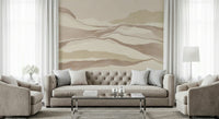Peaceful wall mural illustrating washed out valley views titled Neutral Desertscape.