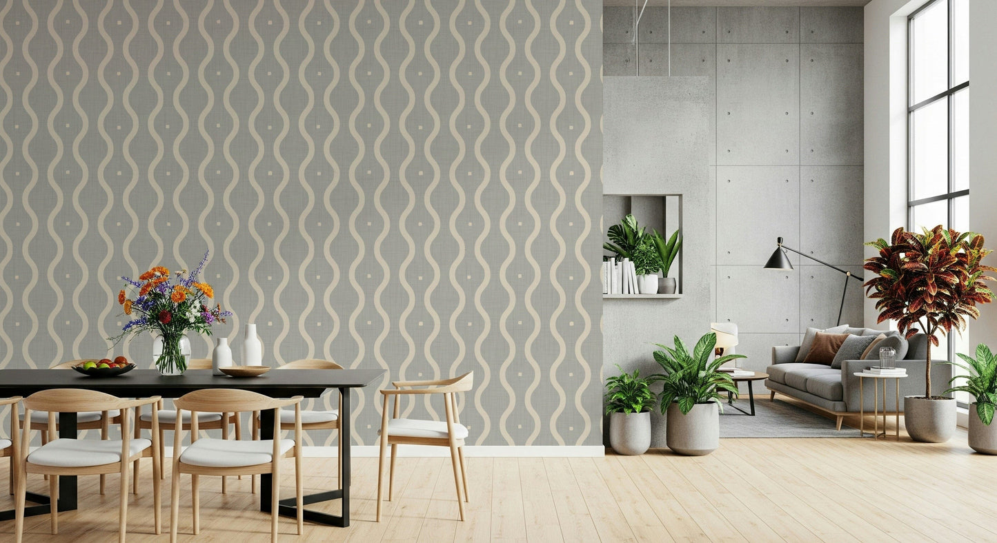 Subtle Serenity Grey, seamless geometric pattern, smooth flowing design wallpaper.