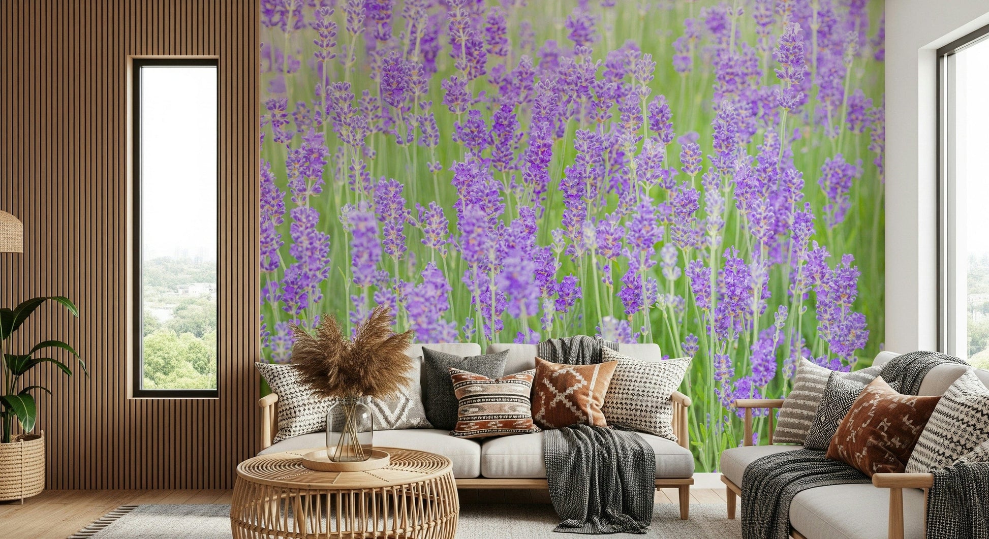 Delicate mauve wildflowers, a stunning Field Dream wall accent.