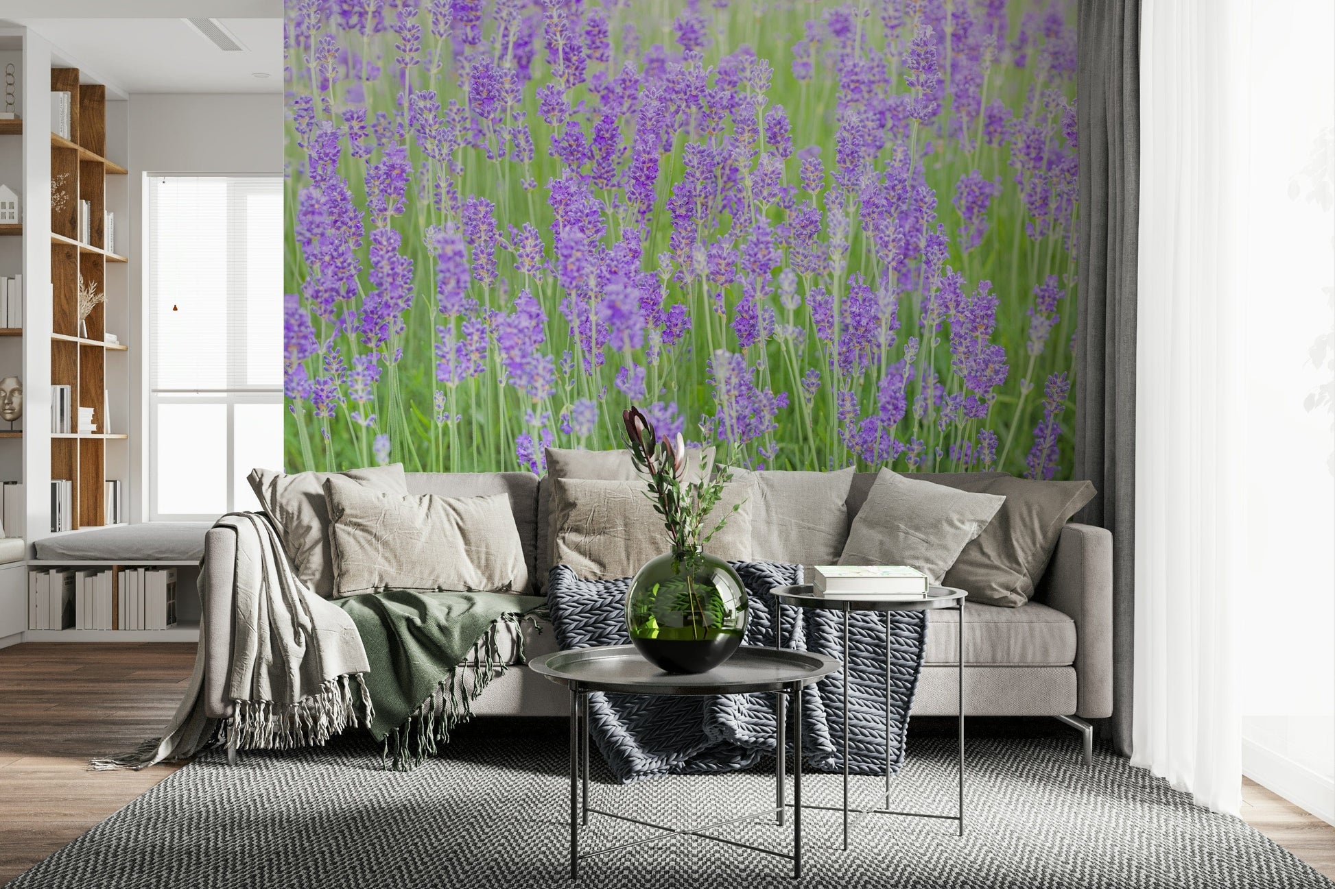 Vibrant lavender stalks, a relaxing wallpaper, Lavender Field Dream.