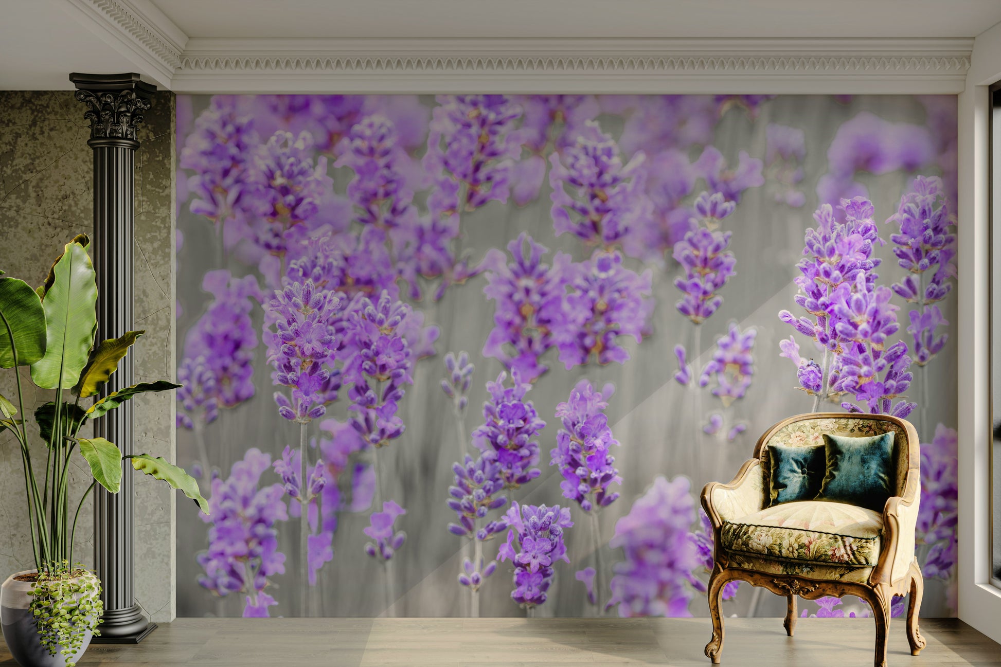 A calm and serene wall covering.

