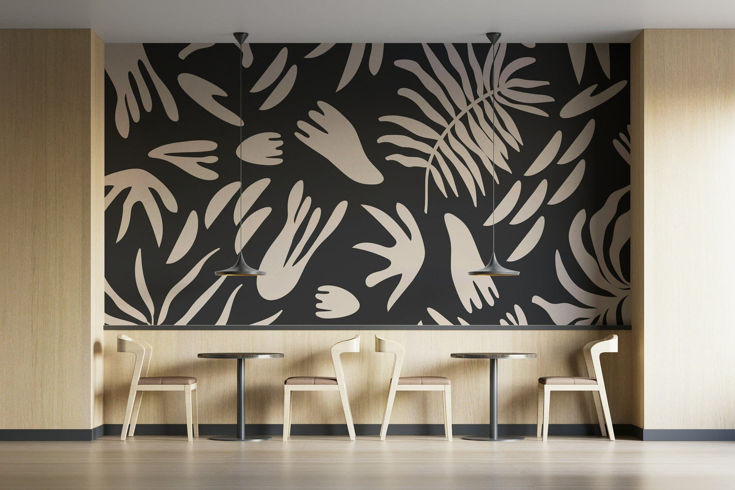 A contemplative natural form wallpaper mural for a feature wall.

