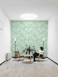 The color palette consists of various shades of green.
