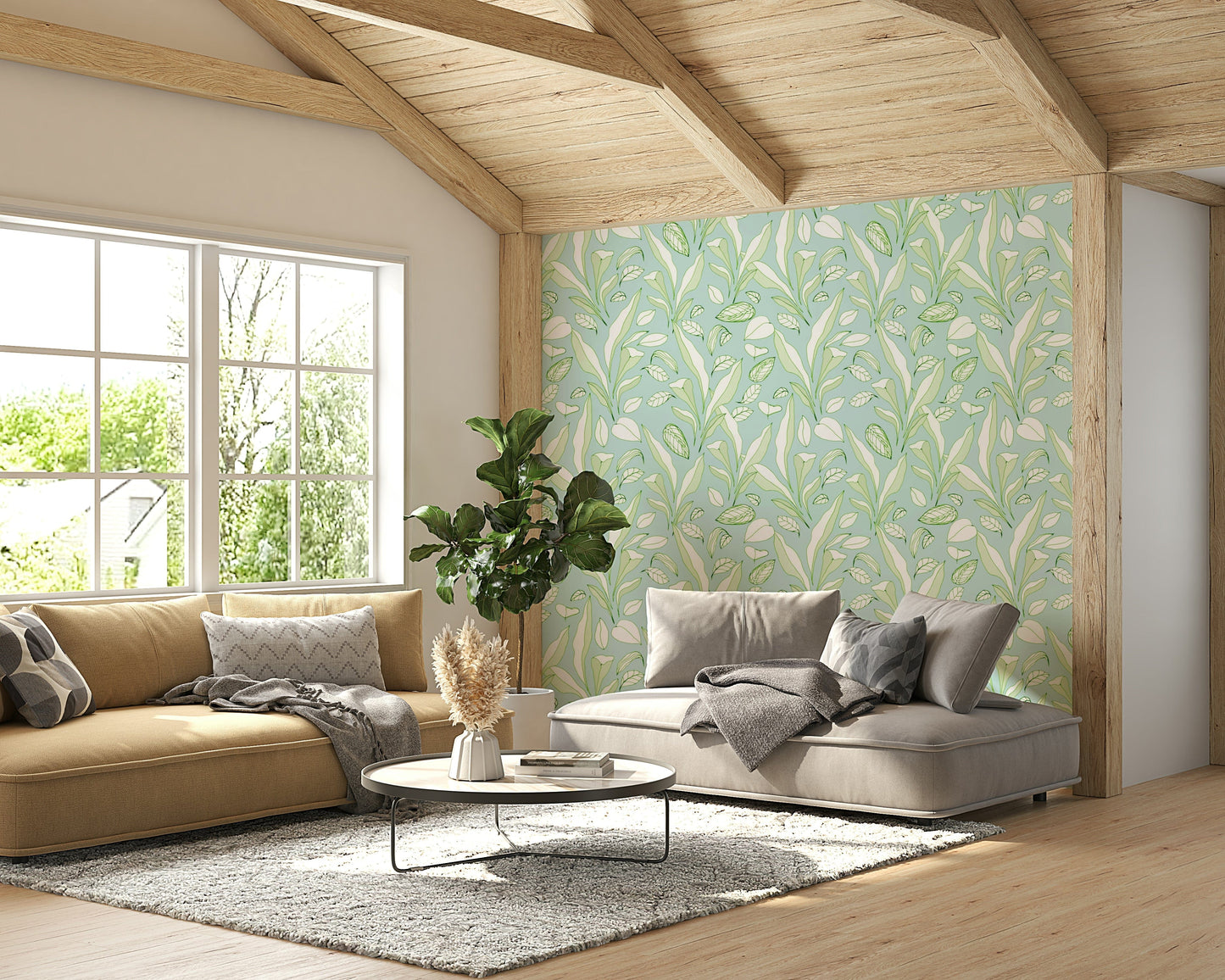 The leaves are filled with visible textural lines and shading.
