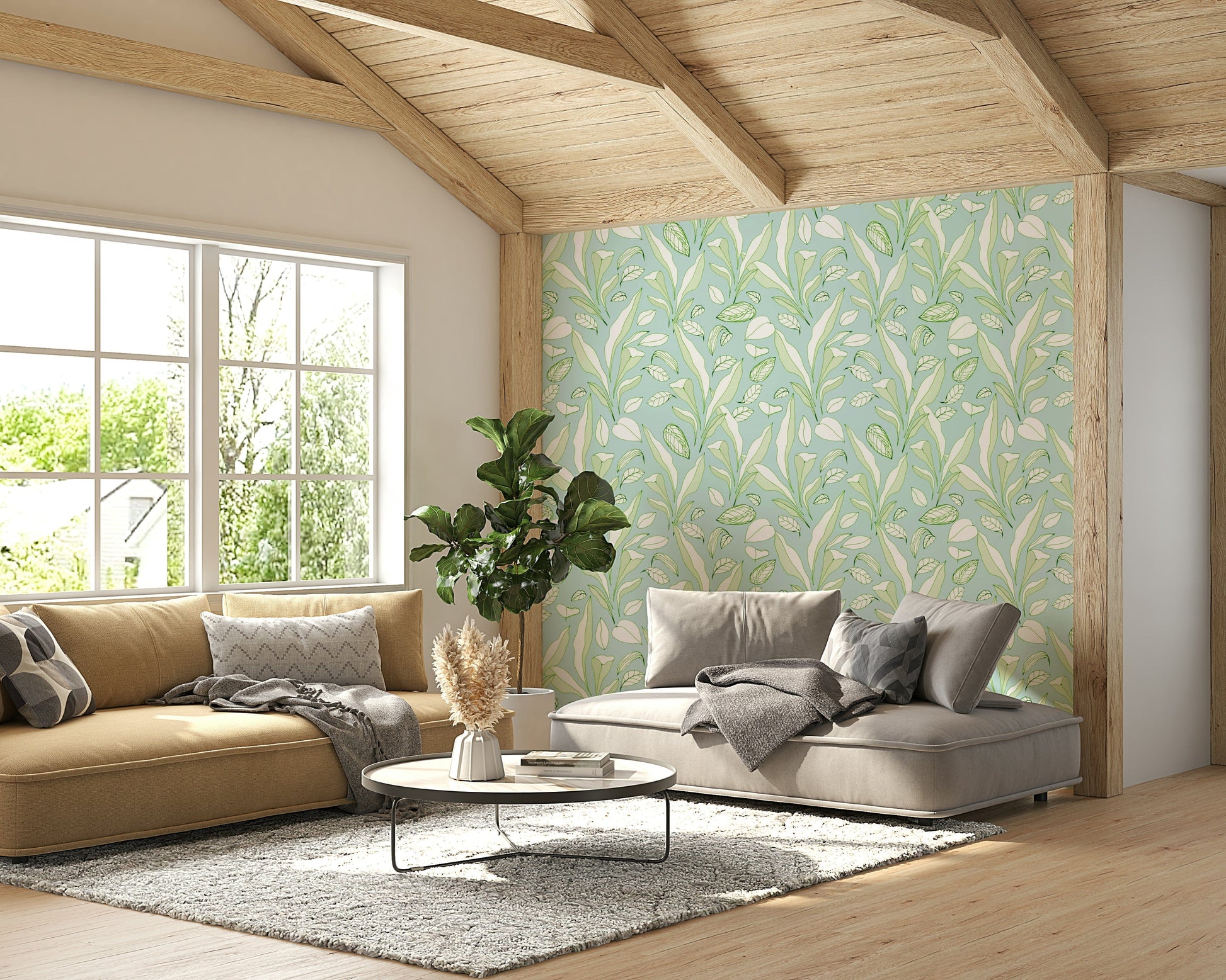 The leaves are filled with visible textural lines and shading.

