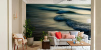 A graceful subtle pattern wall mural in cool, natural tones.

