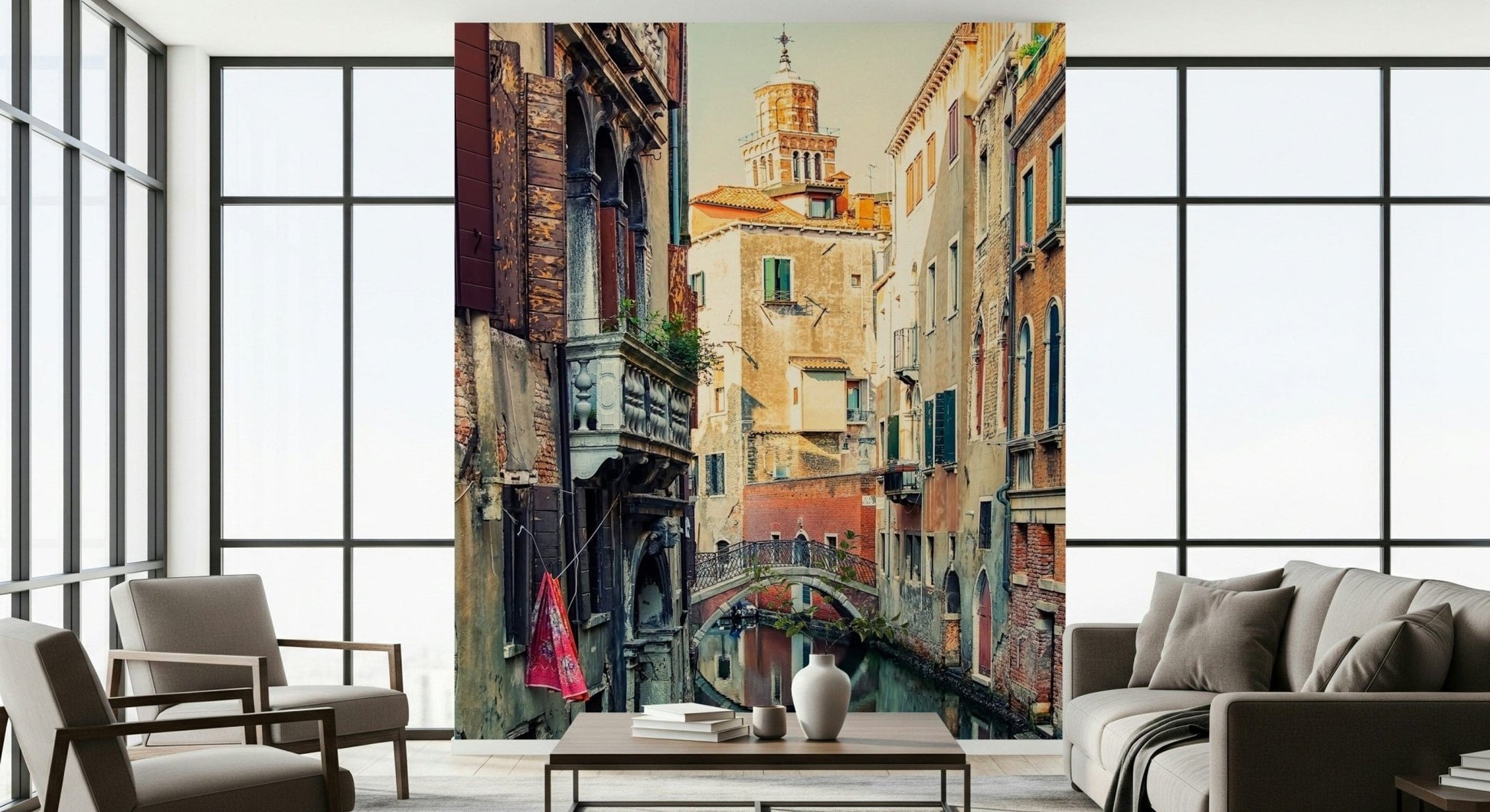 Italian canal scenic wallpaper removable wall mural