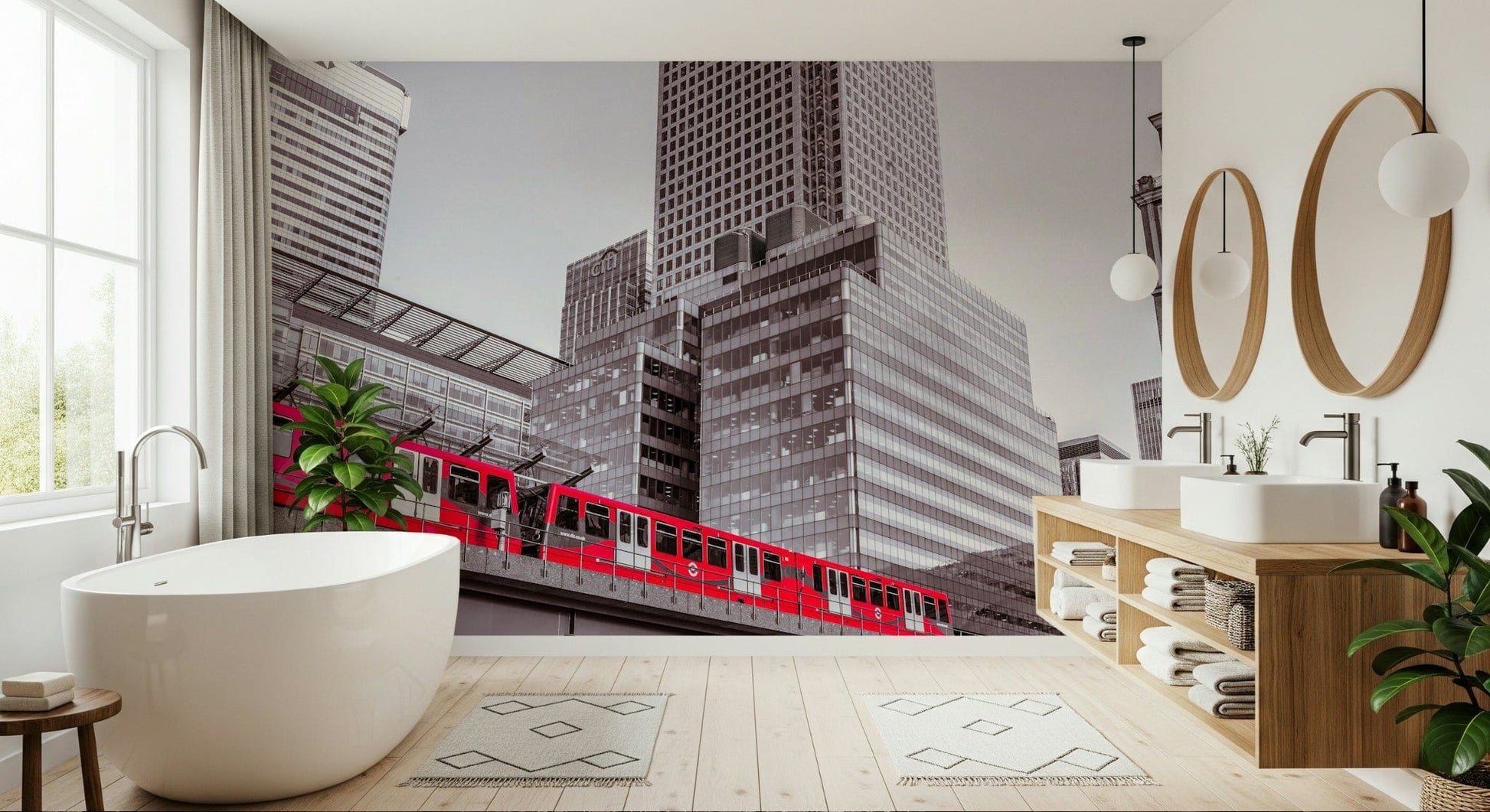 Iconic Canary Wharf, London towers picture, excellent commercial district.