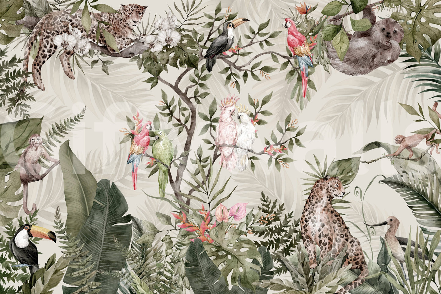 The style is a soft-focus illustration or a painterly design.

