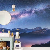 Elegant Alps mural with snowy landscape vibes
