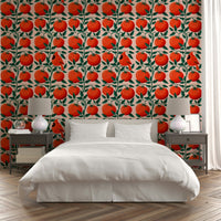 Tomato wallpaper with leafy vines

