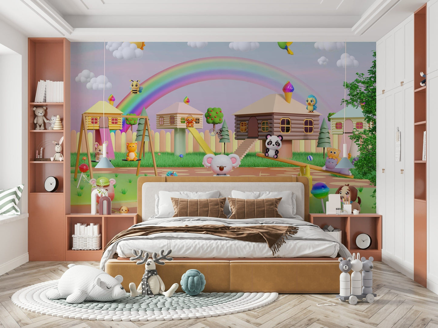 The image is suitable for a kids room or a playroom.

