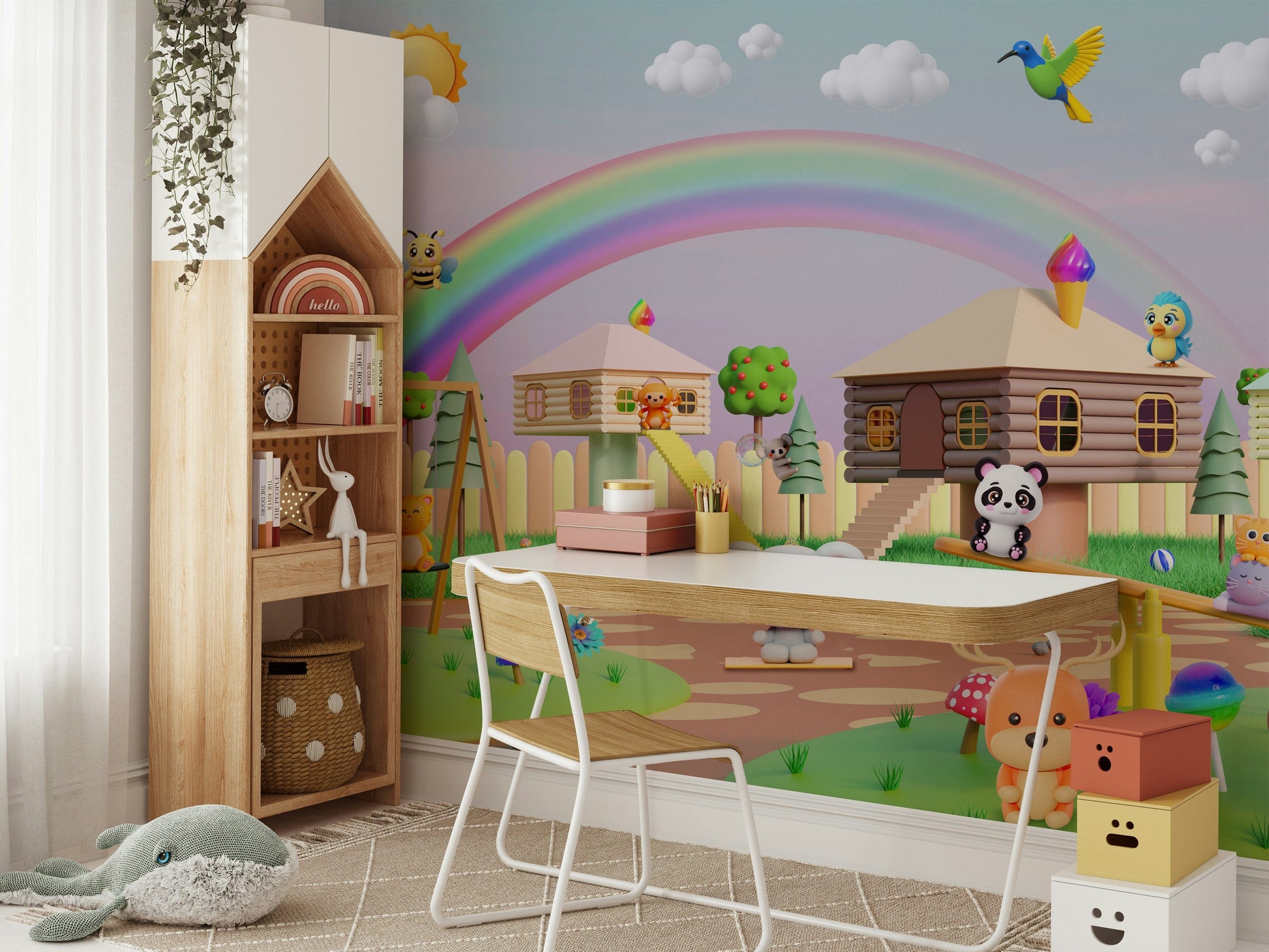 The colors are bright and vibrant, with a lively, festive palette.

