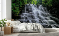 Soothing aquatic scene Cascading Serenity wall mural art.