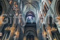 Cathedral arch wall mural in bedroom, modern style and warm color