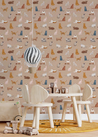 Cats Galore in toffee color Wallpaper⁠