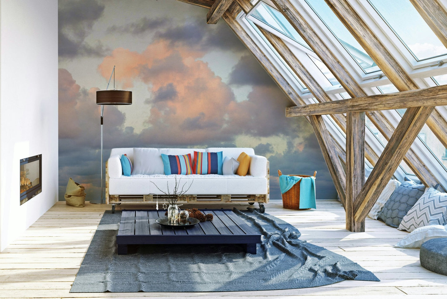 Starry night wall mural

