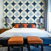 The mural gives a feeling of traditional tilework.

