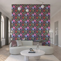 Elegant spring flower wallpaper with soft, blooming garden design for home decor.