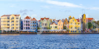Historic harbor architecture on the Charming Harborfront Buildings Wall Mural.