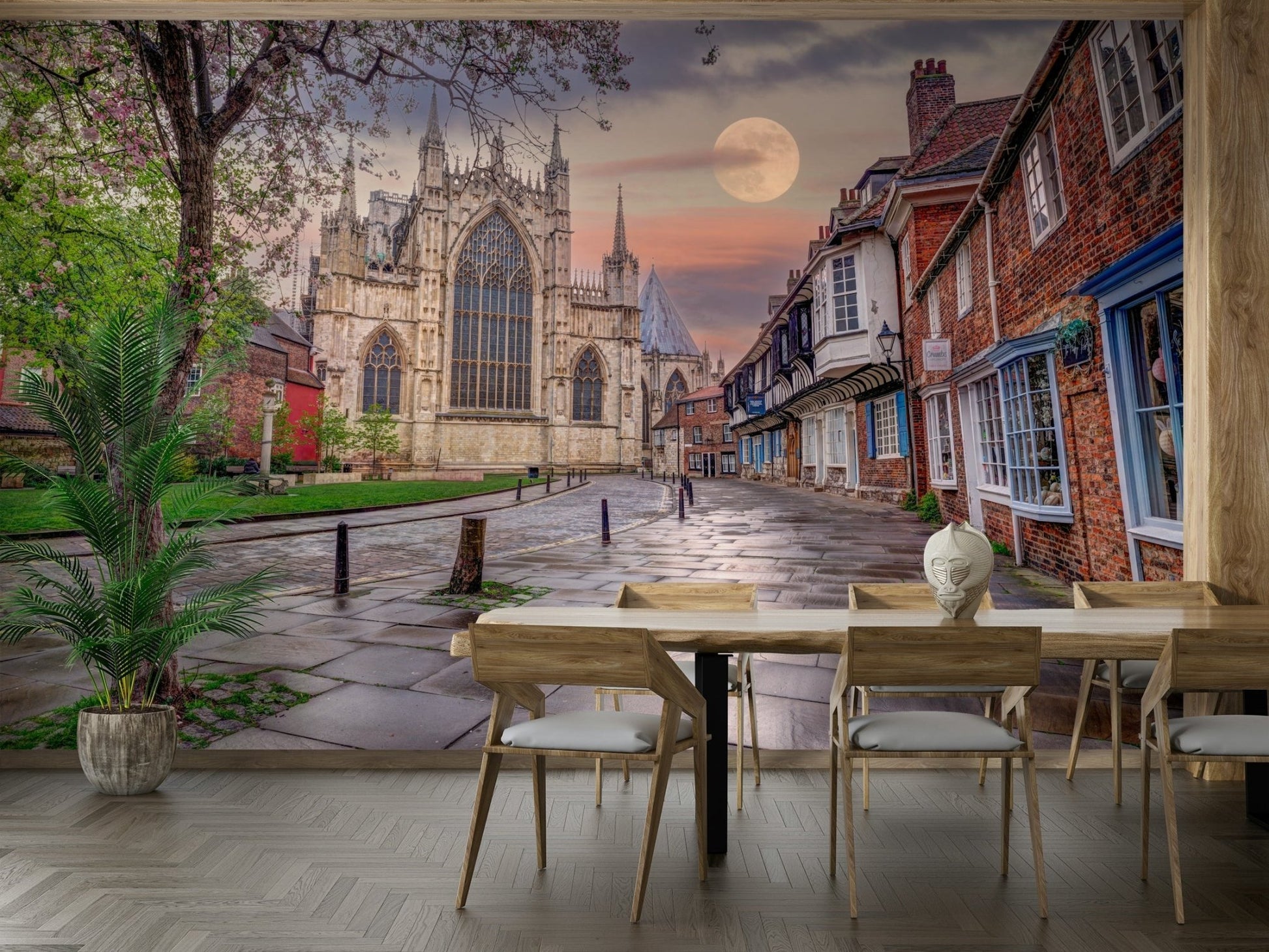 A captivating and picturesque wall mural.
