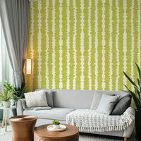 Natural-inspired Chartreuse Pebble Rows wallpaper for walls

