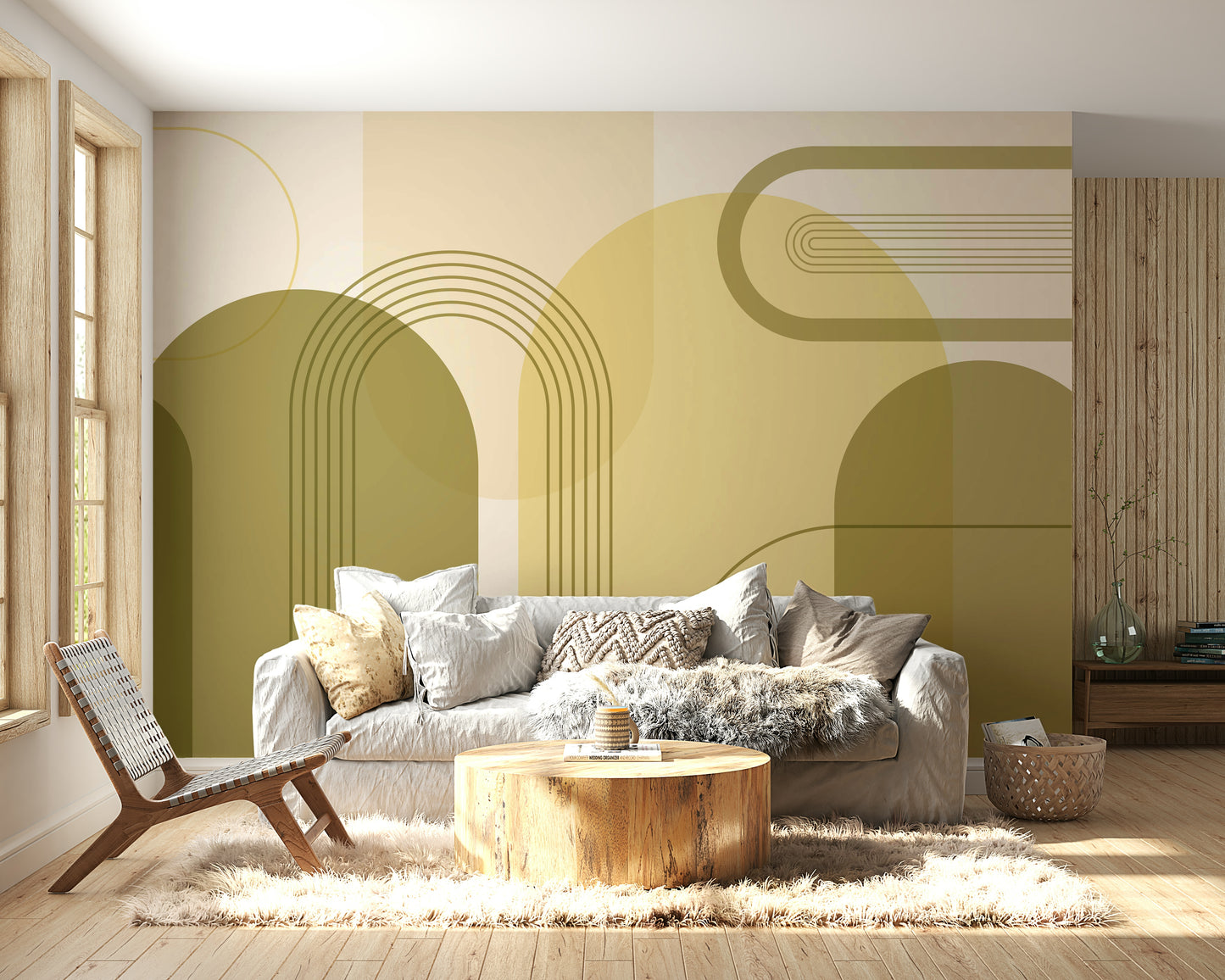 Stylish mid-century inspired wallpaper

