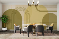 Yellow geometric arch design wallpaper

