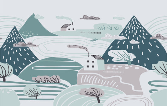 Cloudy Winter Wallpaper Mural