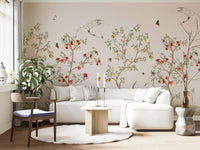 Chinoiserie Cranes classic mural wallpaper