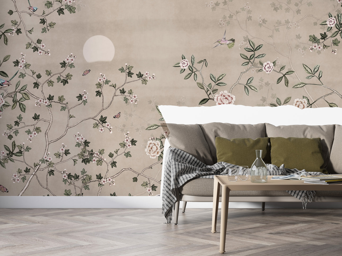 Chinoiserie Floral Botanical Wall Mural