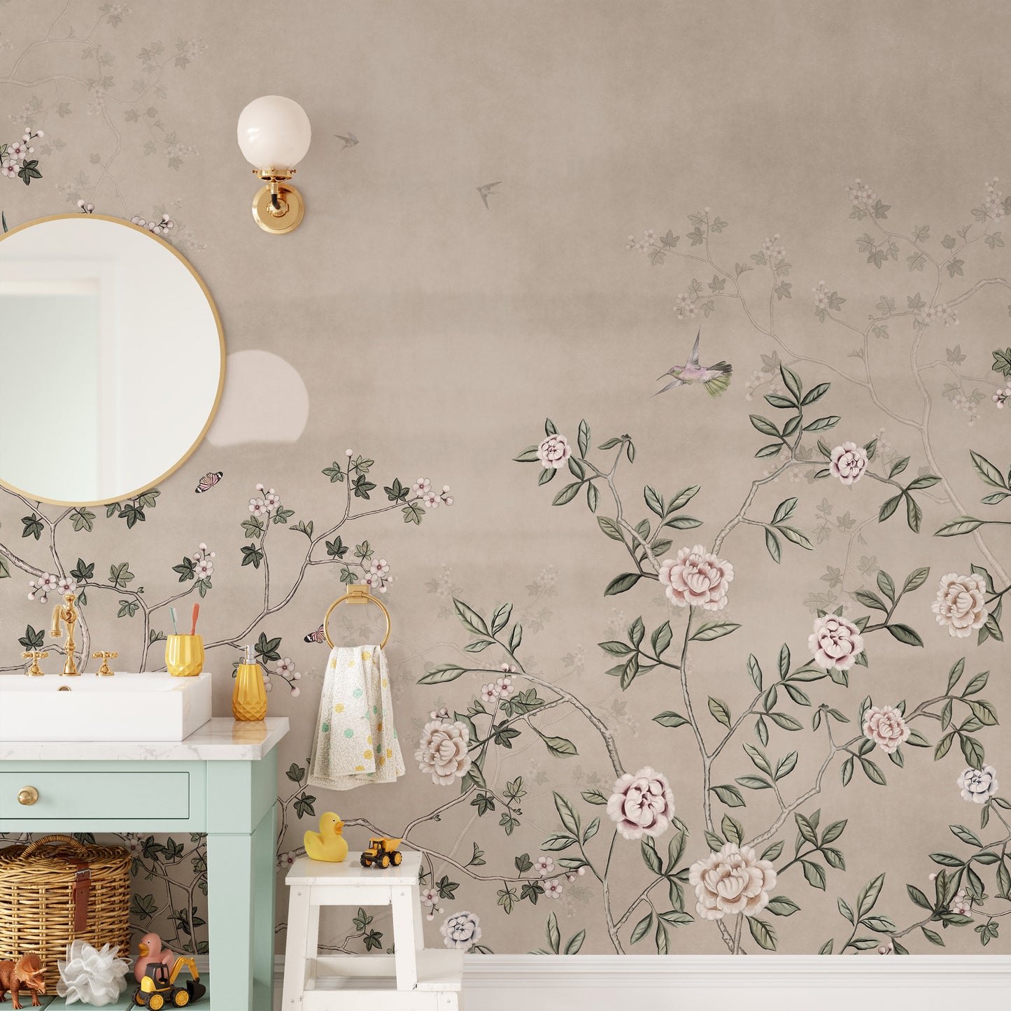 Chinoiserie Floral Botanical Wall Mural