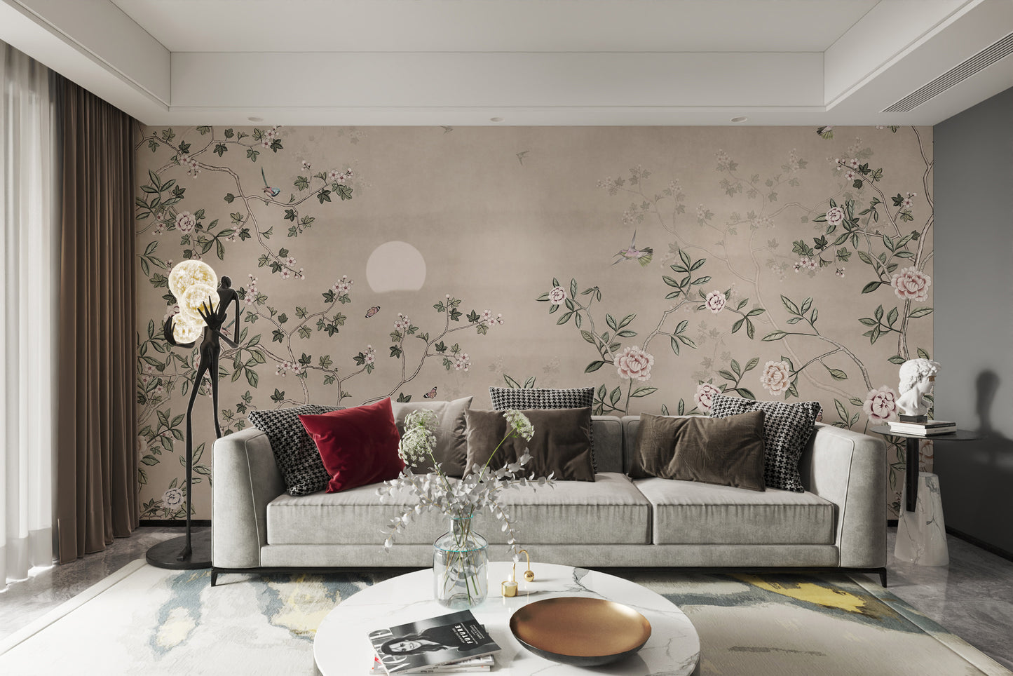 Chinoiserie Floral Botanical Wall Mural