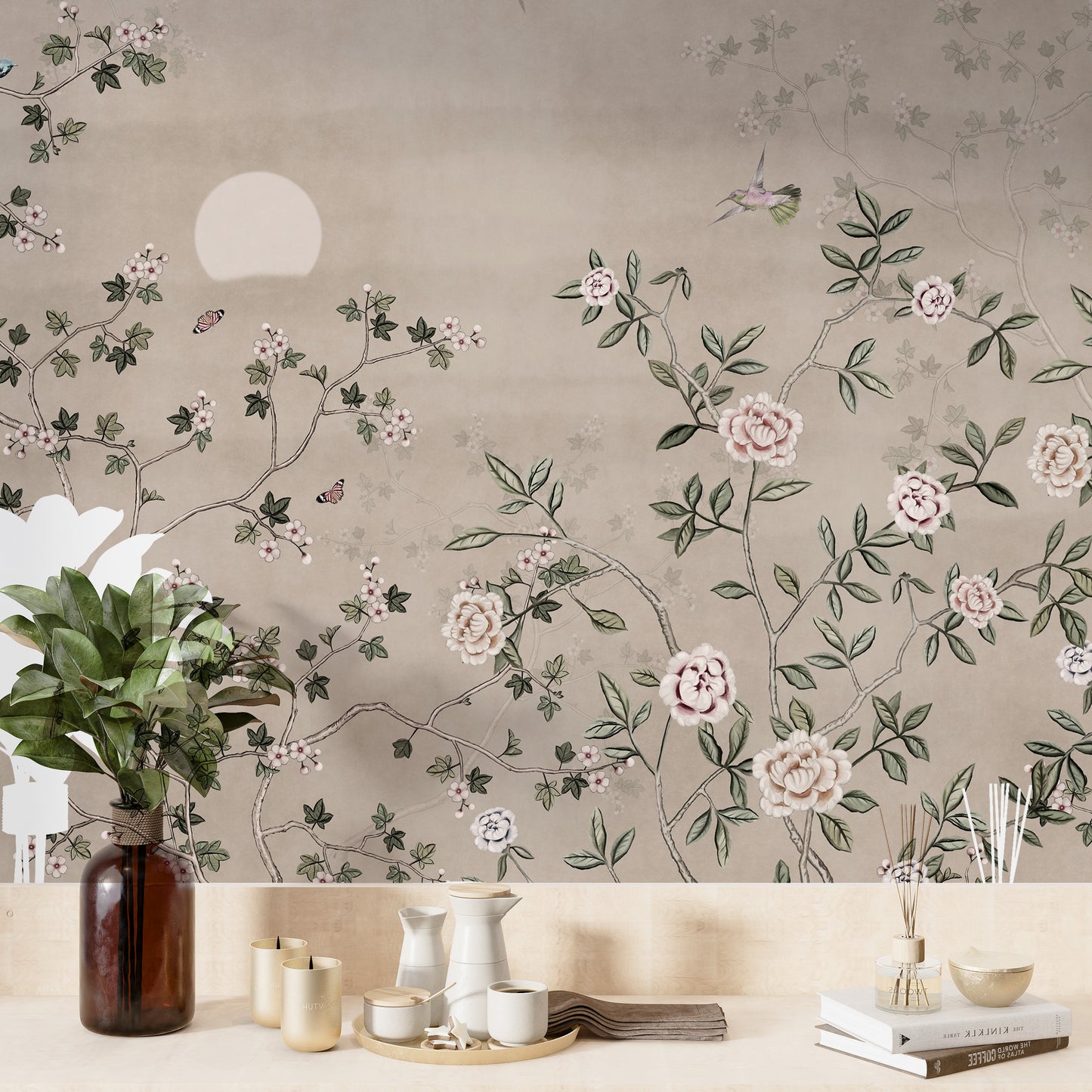 Chinoiserie Floral Botanical Wall Mural