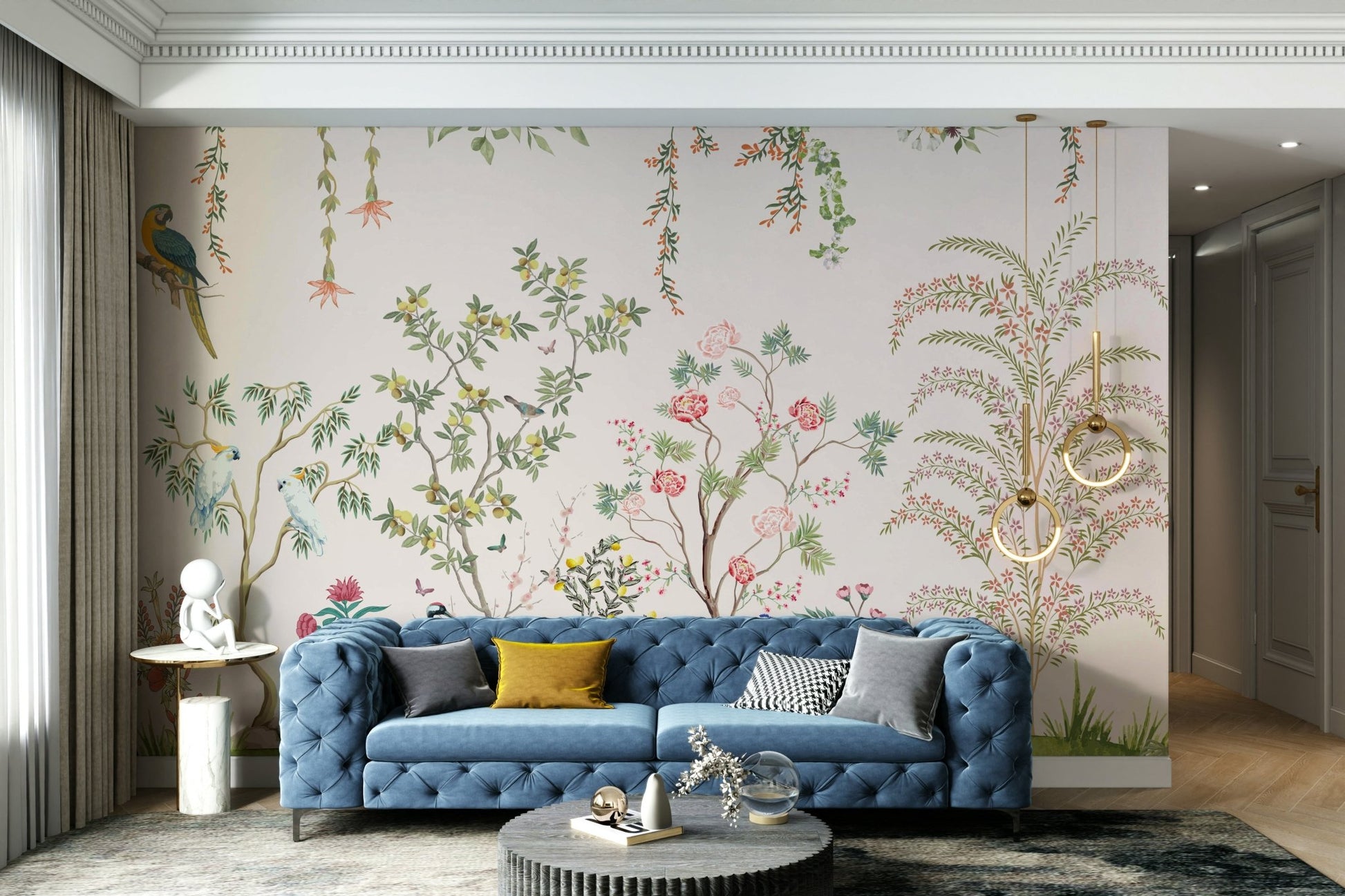 Chinoiserie Garden Wallpaper Mural Wall Mural